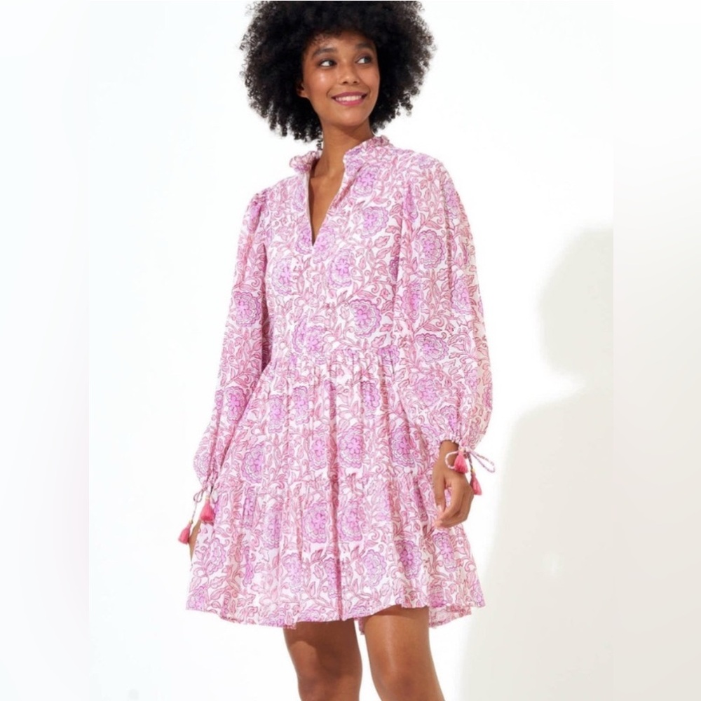 NWT Oliphant Long Sleeve Yoke Dress in Malta Pink, Women’s Size Medium (M)